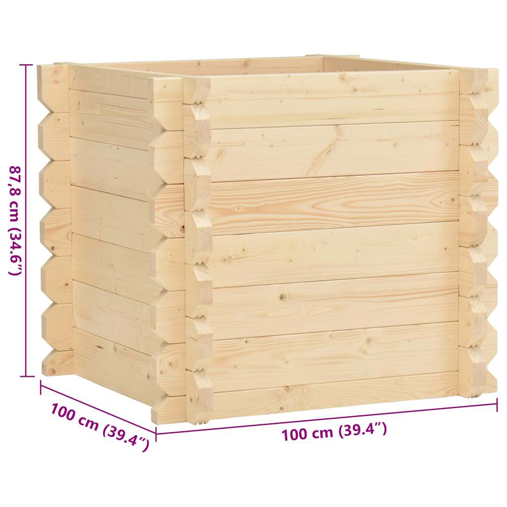 Fioriera da Giardino Rialzata 42 mm 100x100x87,8 cm Legno Abete