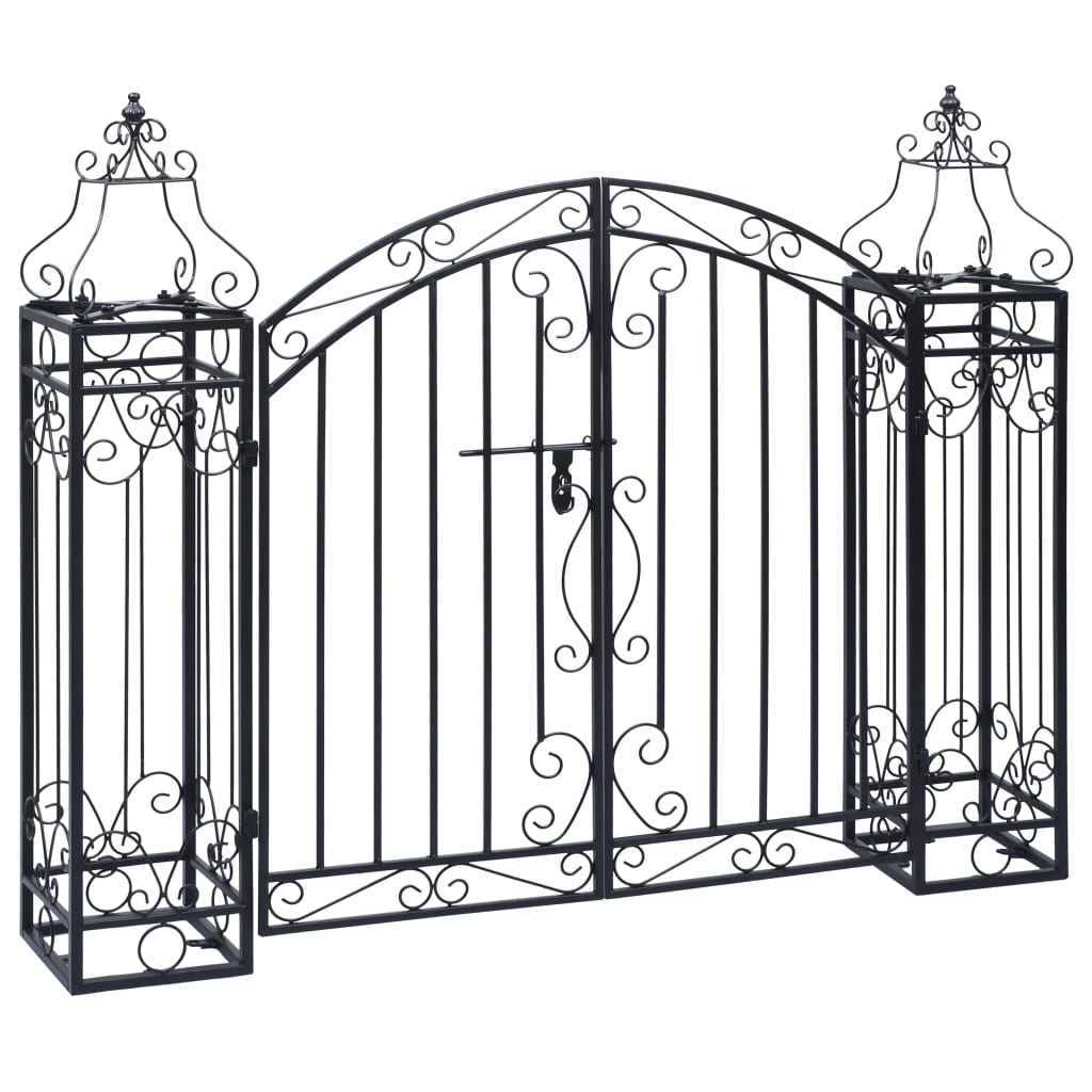 Cancello Ornamentale da Giardino Ferro Battuto 22x20,5x100 cm