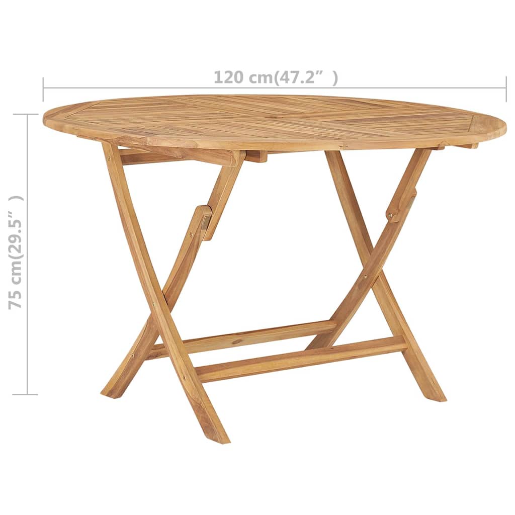 Tavolo da Giardino Pieghevole Ø 120 cm in Legno di Teak
