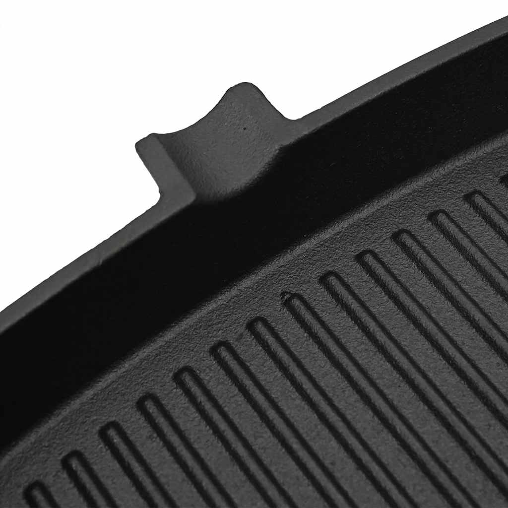 Padella Tegame Griglia in Ghisa con Manico in Legno 20x20 cm