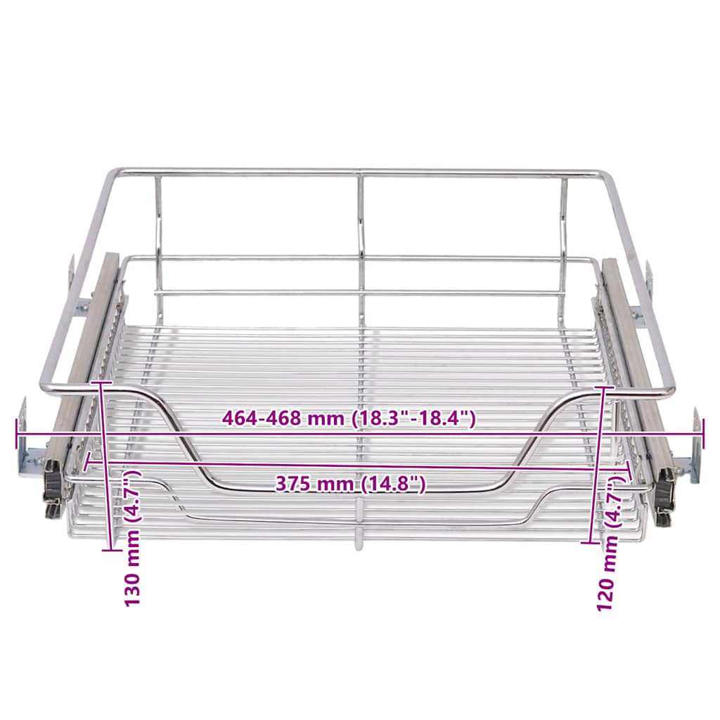 Cestelli a Rete Estraibili 2 pz 500 mm Argentati