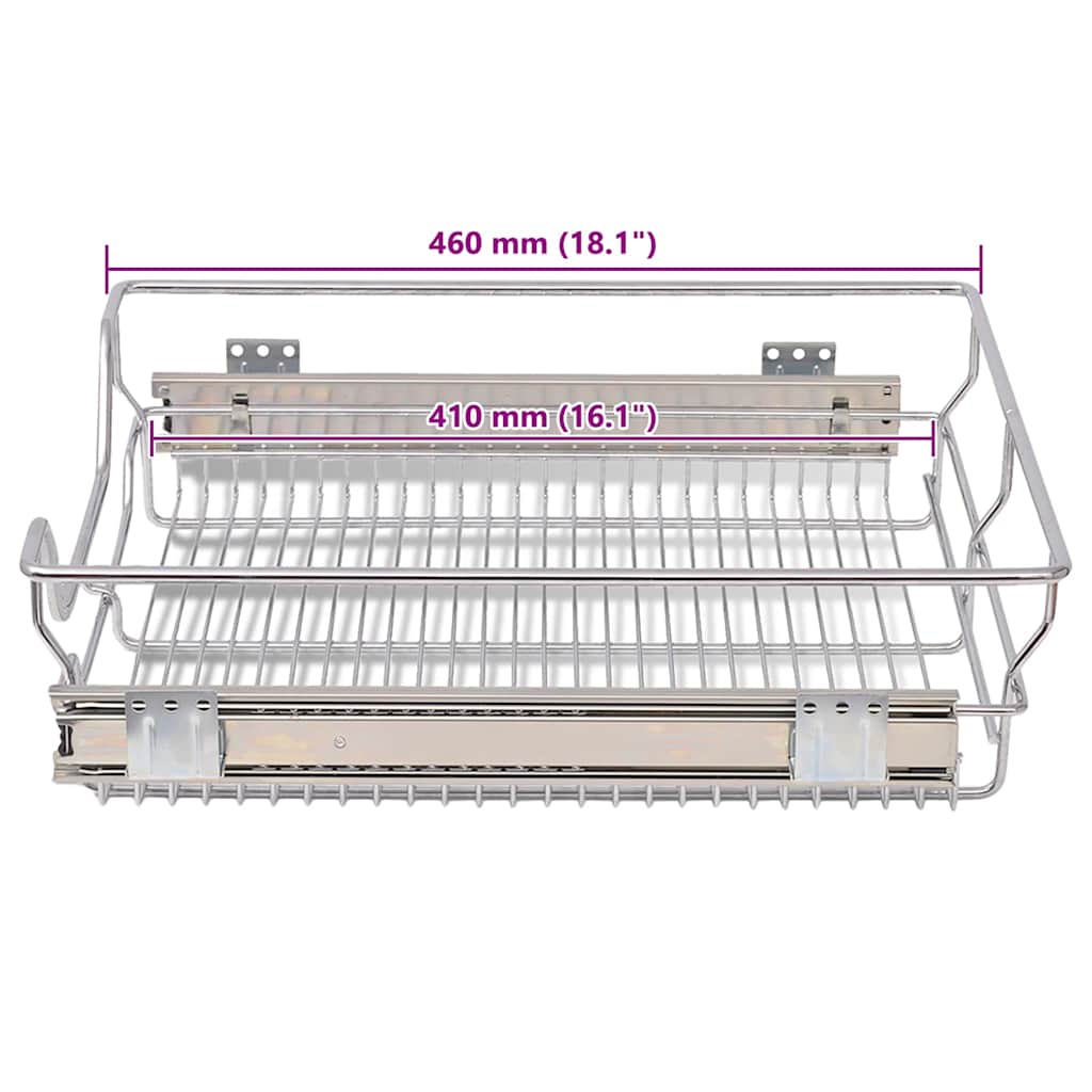 Cestelli a Rete Estraibili 2 pz 500 mm Argentati