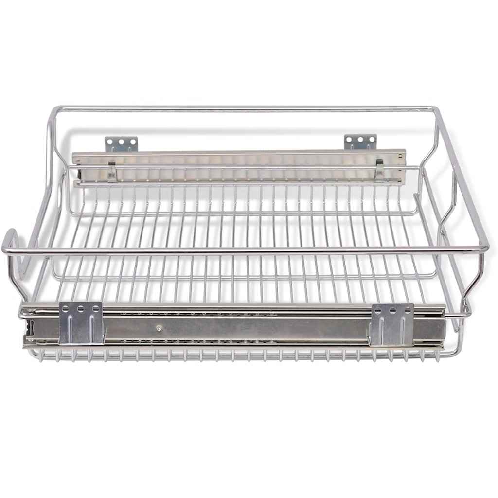 Cestelli a Rete Scorrevoli 2 pz Argento 600 mm