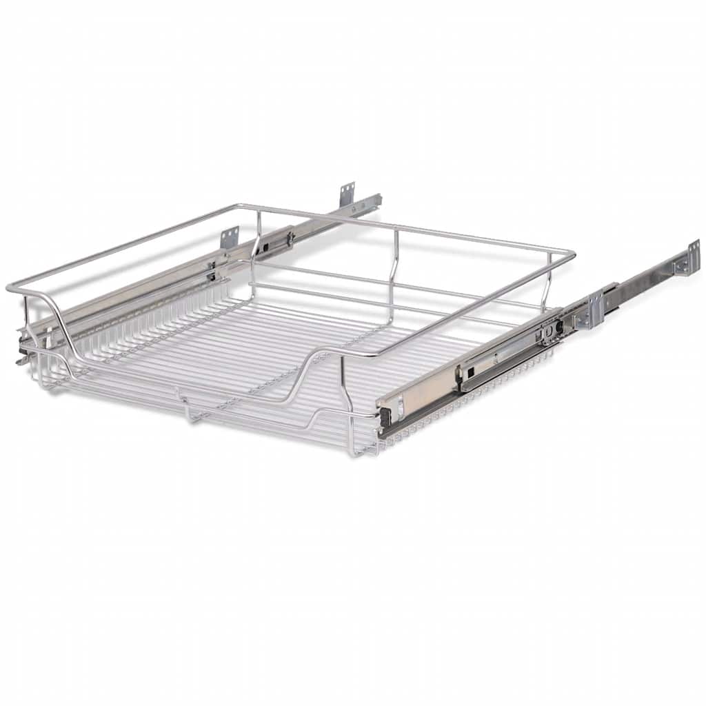 Cestelli a Rete Scorrevoli 2 pz Argento 600 mm