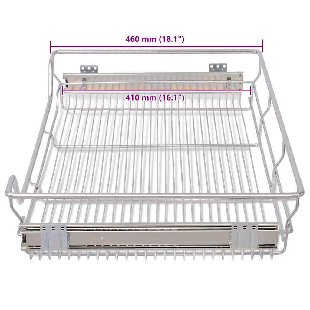 Cestelli a Rete Estraibili 2 pz 800 mm Argentati