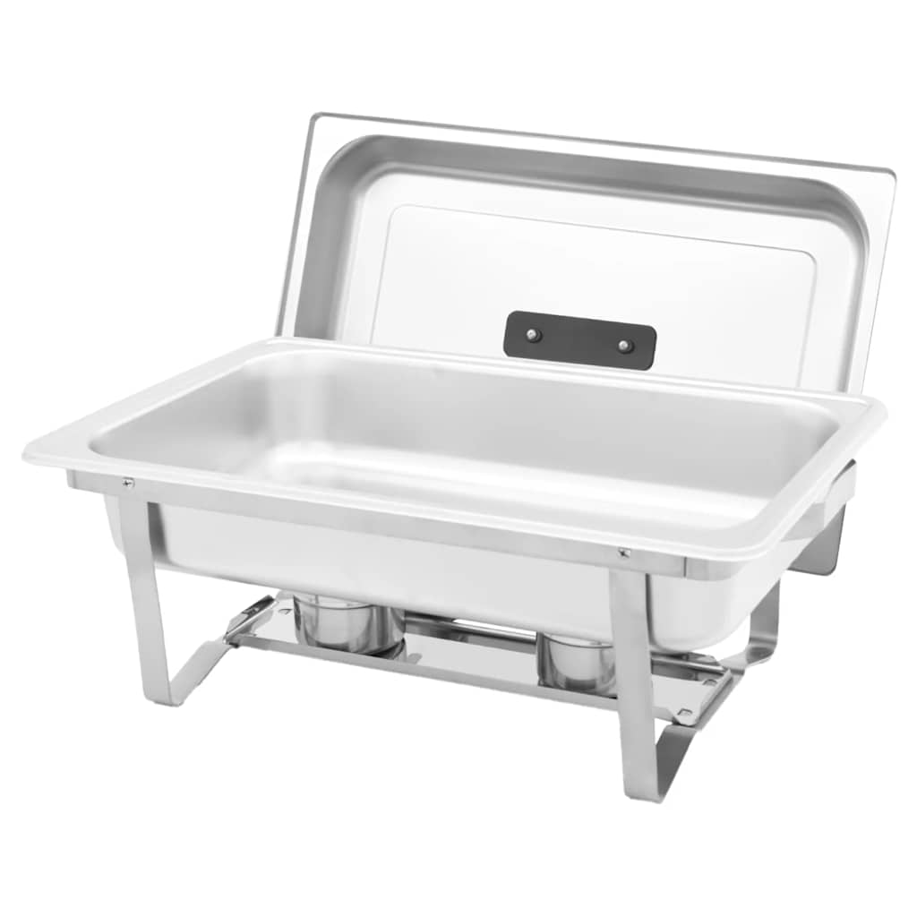 Set 2 pz Teglie Scaldavivande in Acciaio Inossidabile