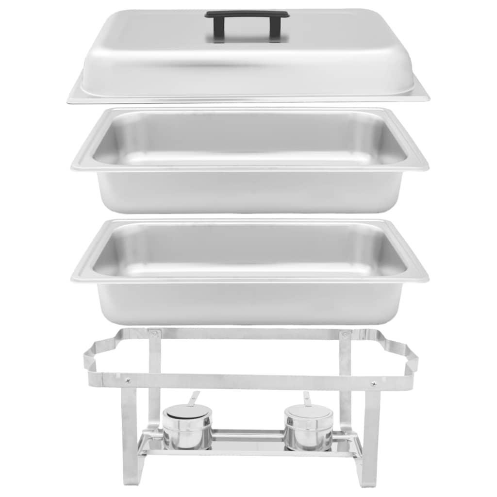 Set 3 pz Teglie Scaldavivande in Acciaio Inossidabile