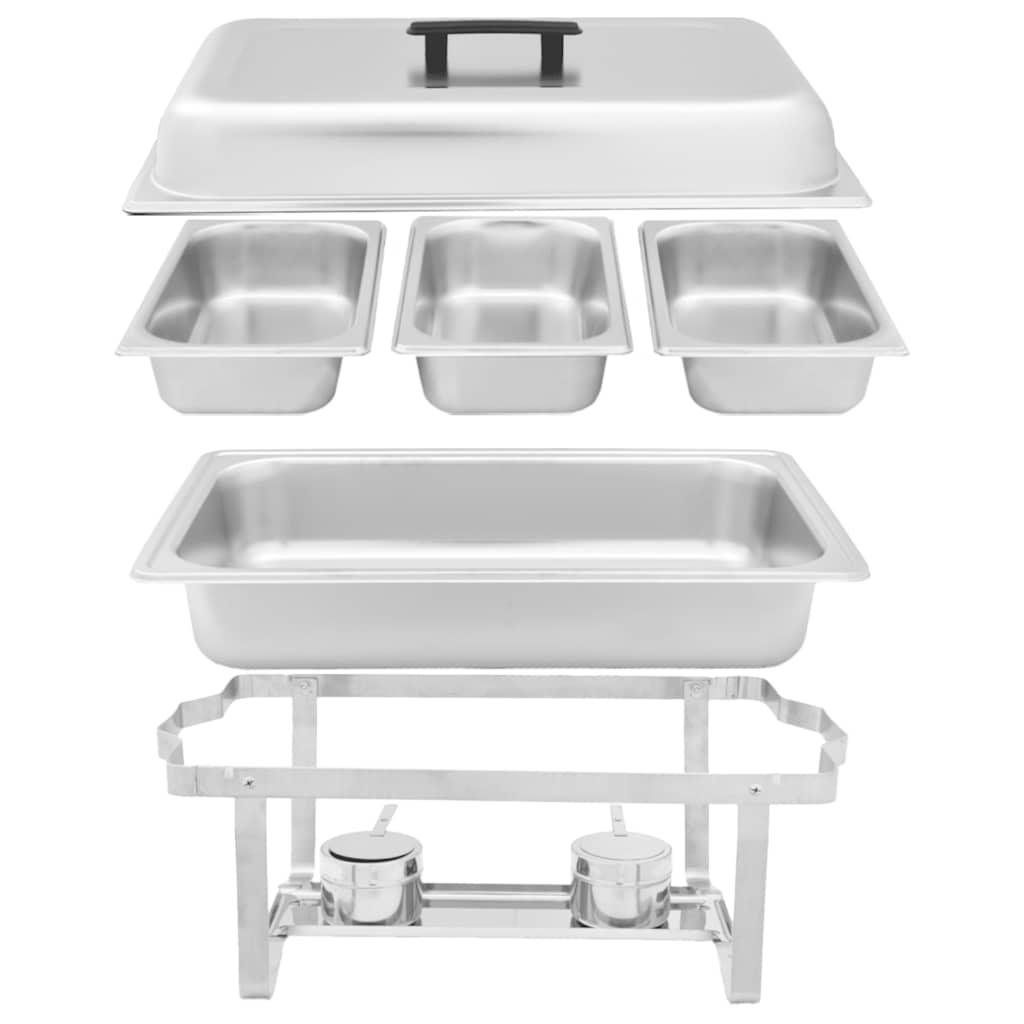 Set 3 pz Teglie Scaldavivande in Acciaio Inossidabile