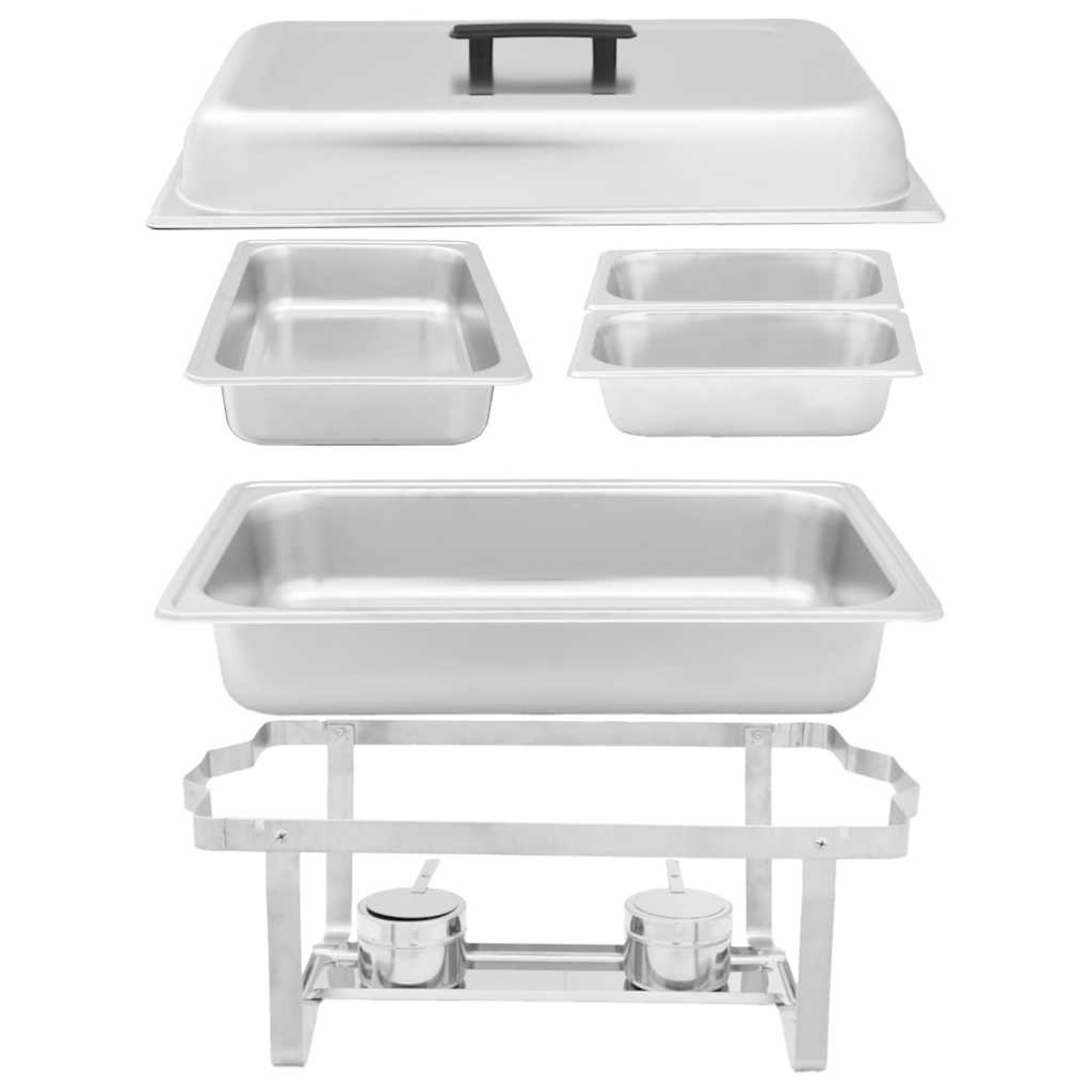Set 4 pz Teglie Scaldavivande in Acciaio Inossidabile