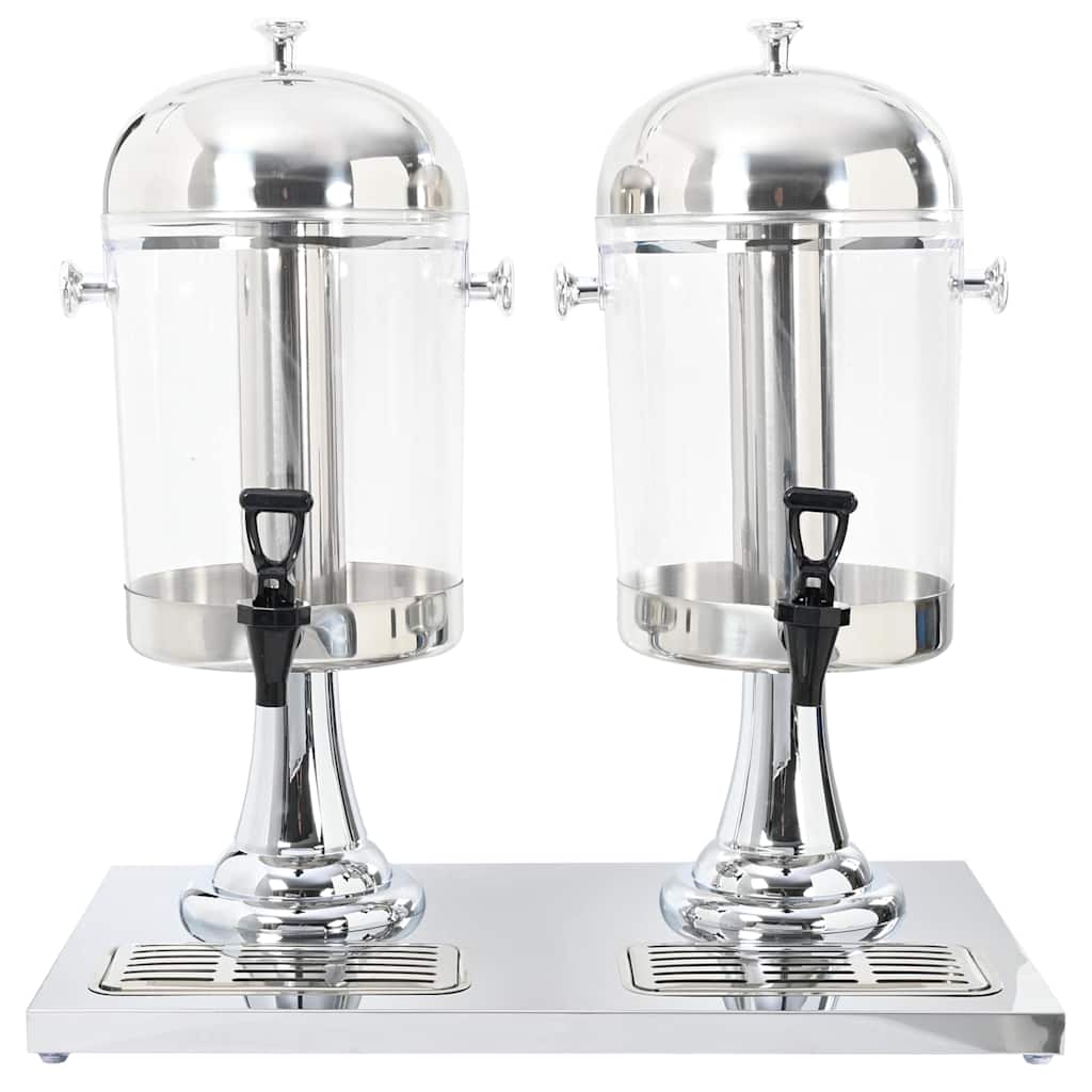 Doppio Distributore di Succhi di Frutta e Bibite Acciaio Inossidabile 2 x 8 L