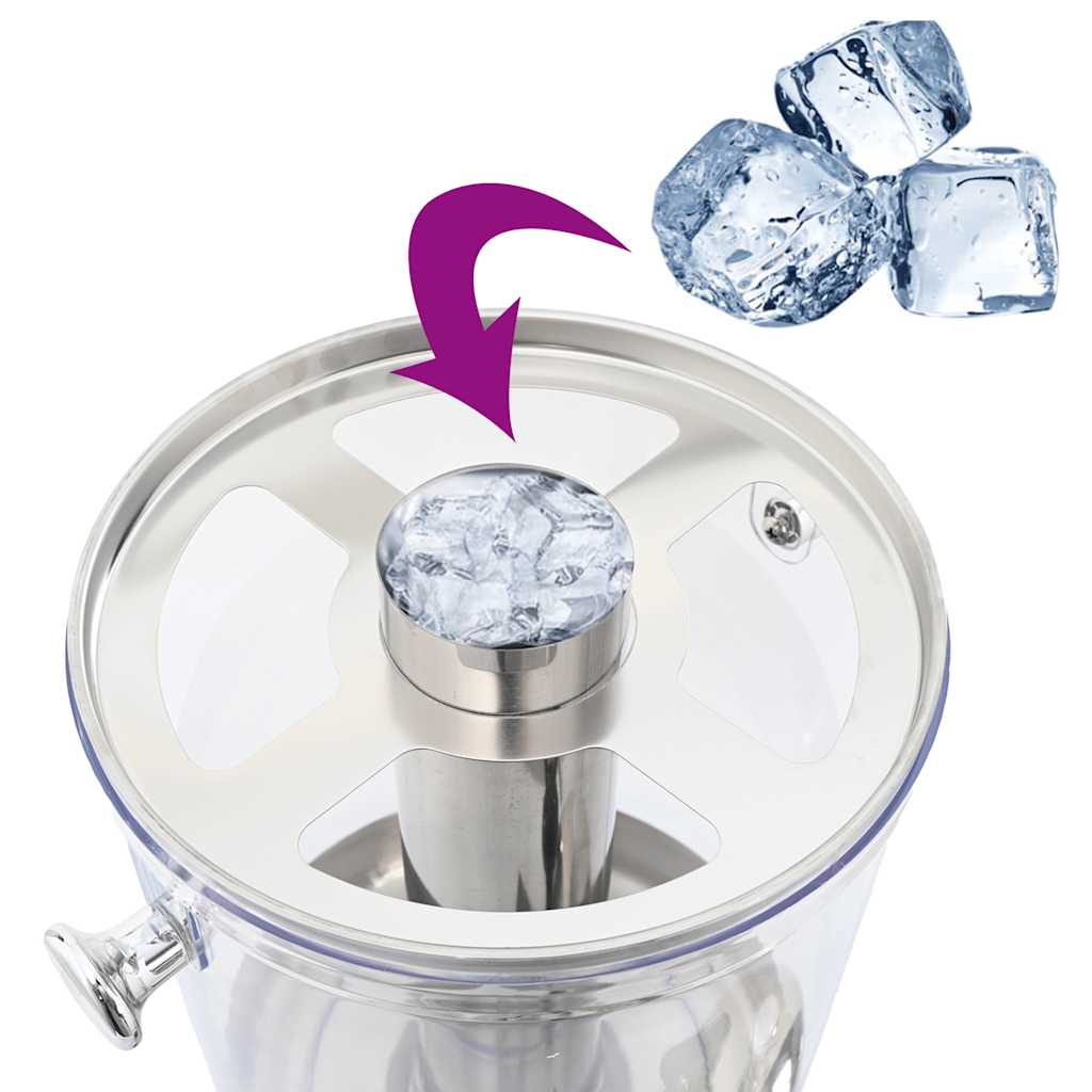 Triplo Distributore di Succhi di Frutta e Bibite Acciaio Inossidabile 3 x 8 L
