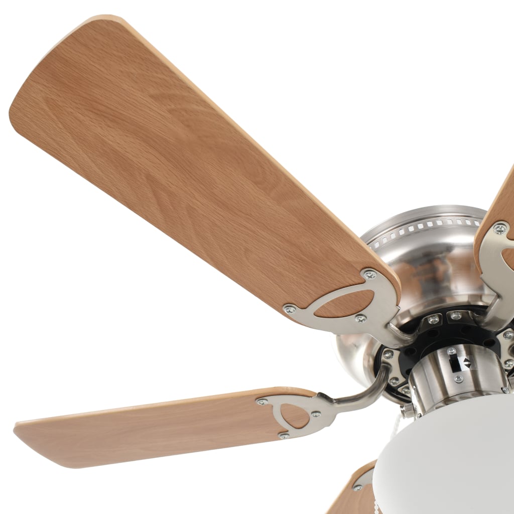 Ventilatore da Soffitto Decorato con Luce 82 cm Marrone Chiaro
