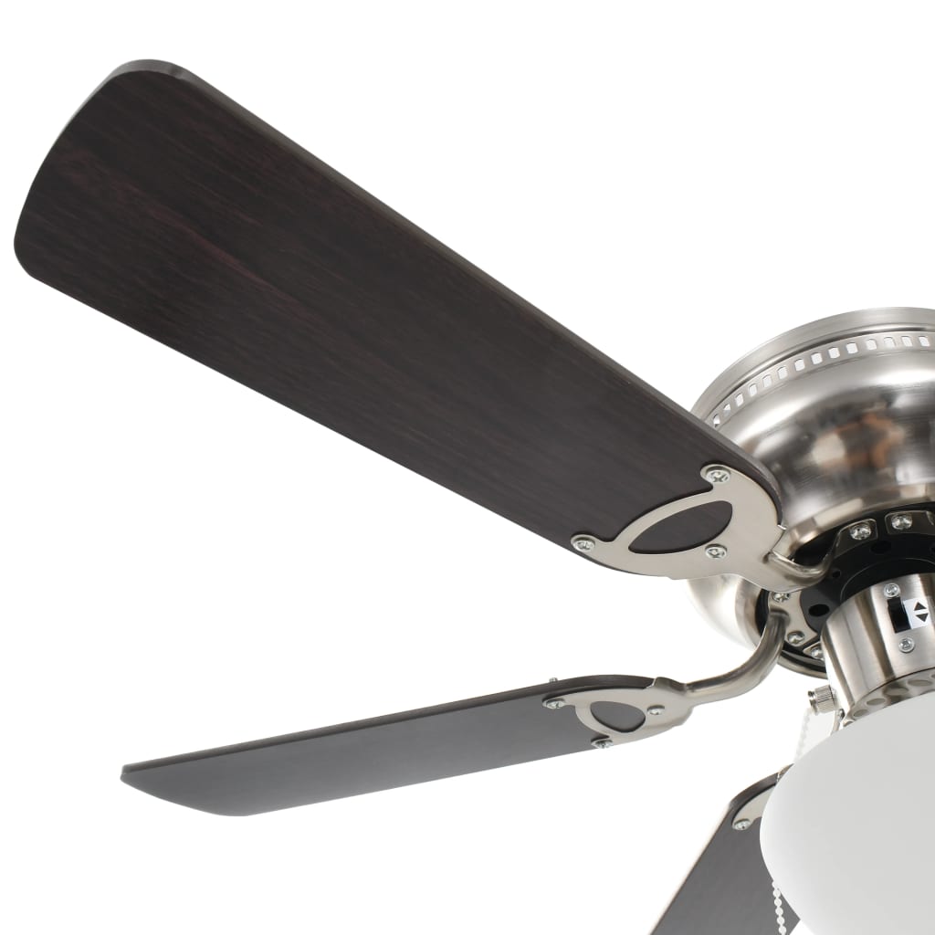Ventilatore da Soffitto Decorato con Luce 82cm Marrone Scuro