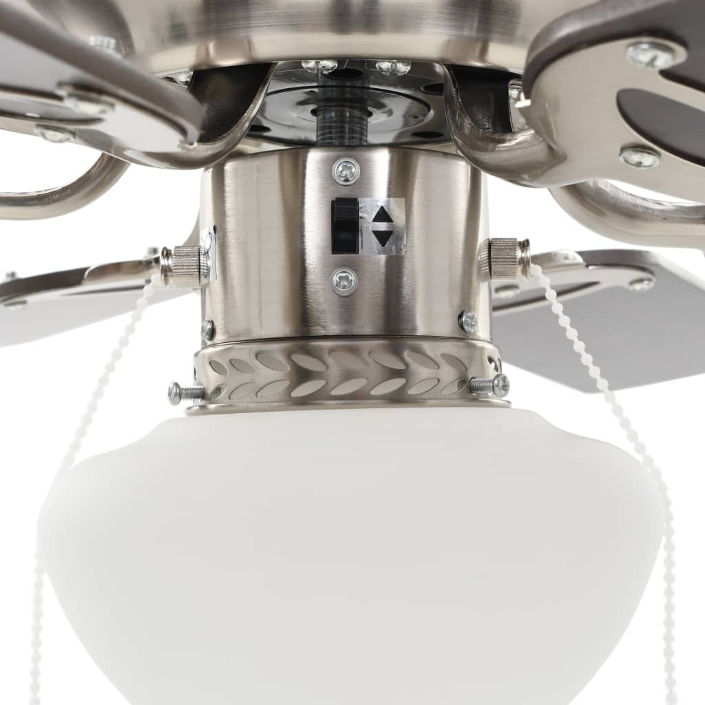 Ventilatore da Soffitto Decorato con Luce 82cm Marrone Scuro