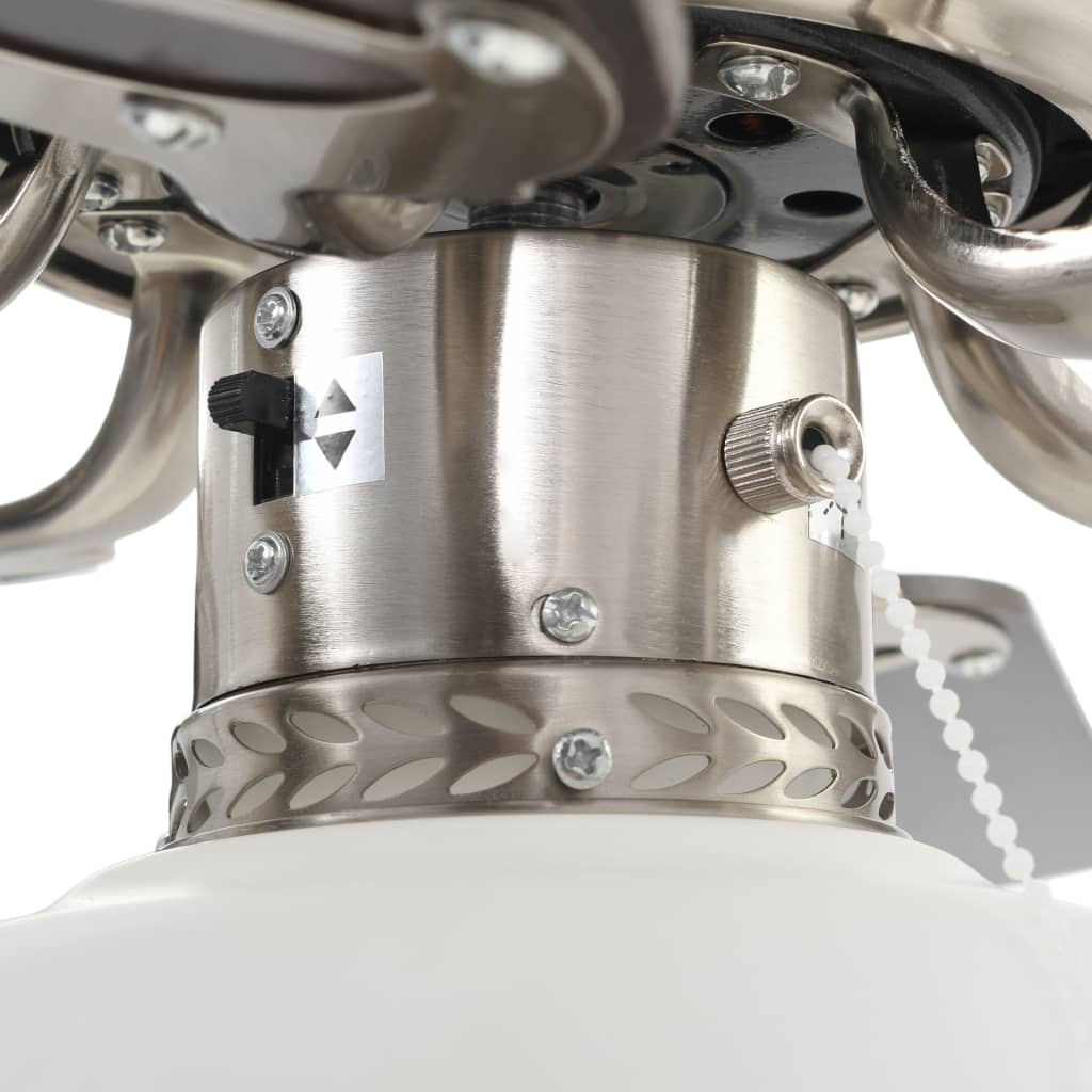 Ventilatore da Soffitto Decorato con Luce 82cm Marrone Scuro