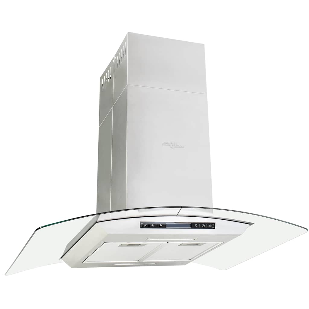 Cappa a Isola 90cm con Display LCD e Sensore Touch 756 m³/h LED