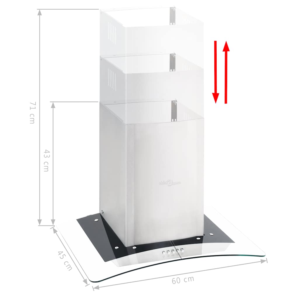 Cappa Aspirante a Muro 60 cm Acciaio Inossidabile 756 m³/h LED