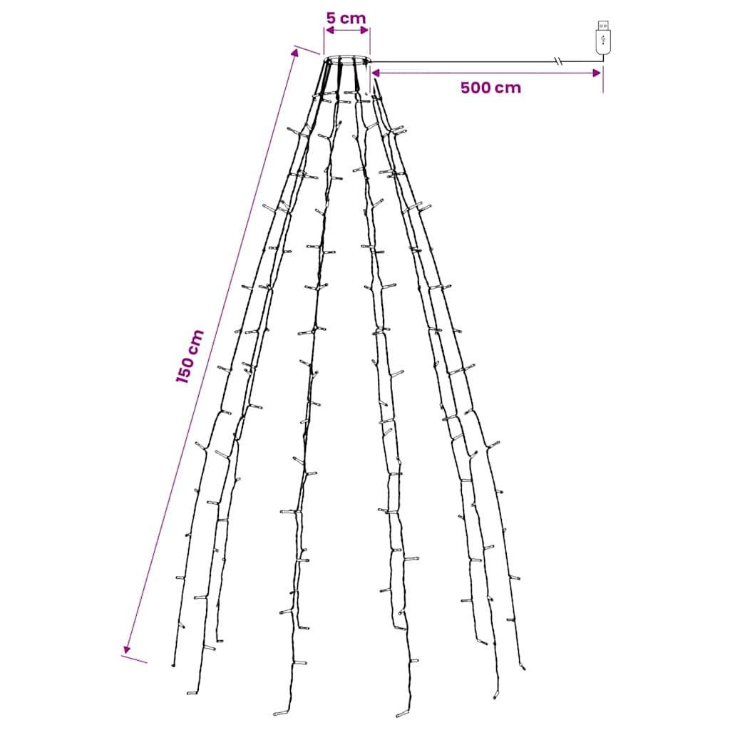 Luci per Albero di Natale con 150 LED 150 cm