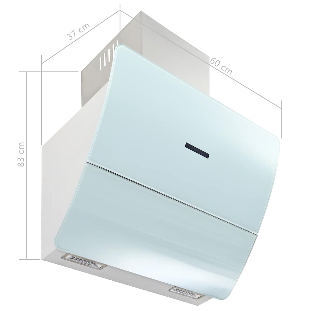 Cappa Aspirante a Muro Acciaio Inox 756 m³/h 60 cm Bianca