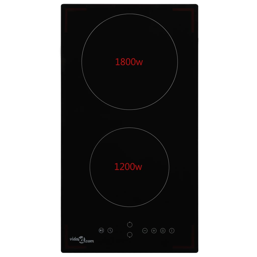 Piano Cottura in Ceramica con 2 Zone e Controlli Touch 3000 W