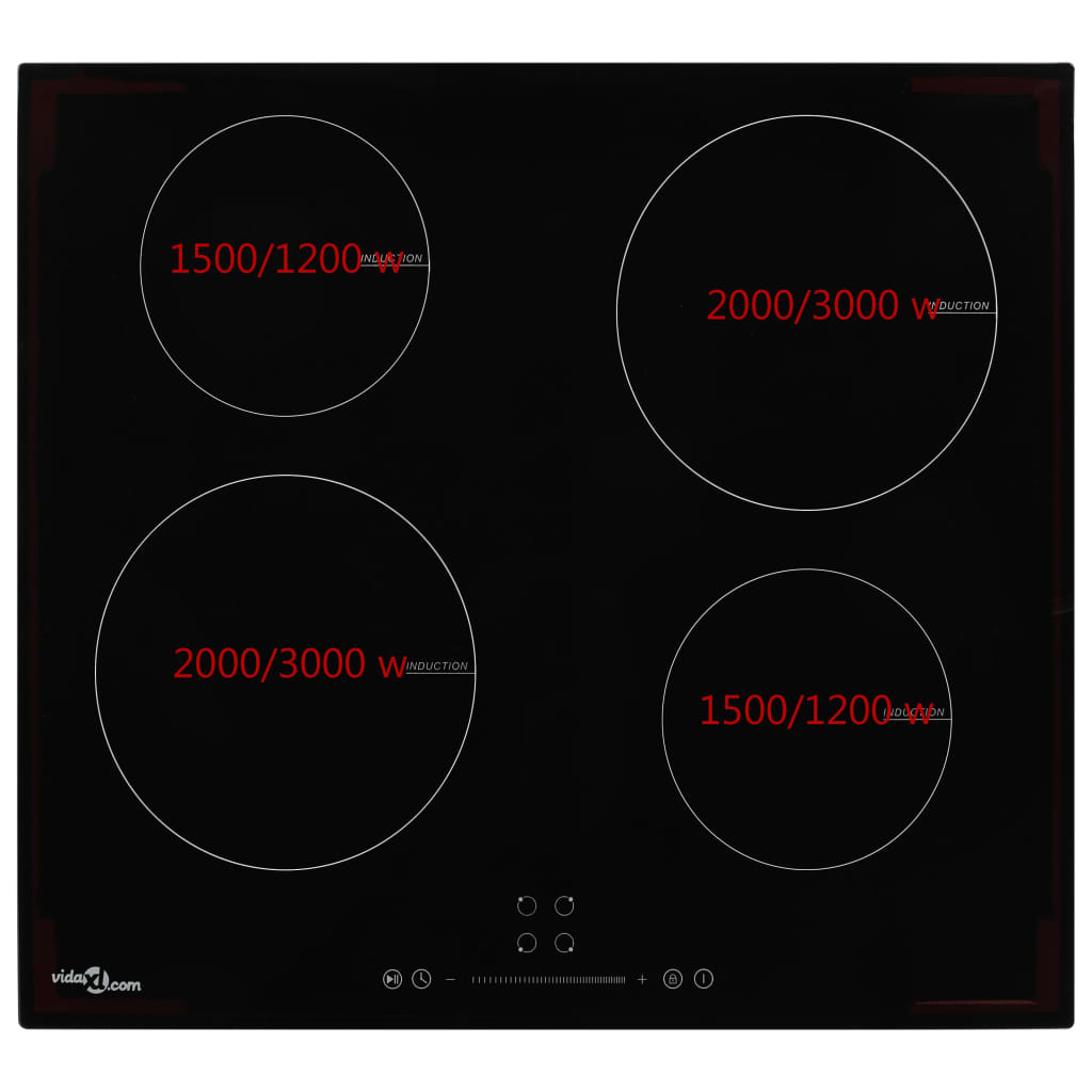 Piano Cottura a Induzione 4 Zone e Controlli Touch Vetro 7000 W