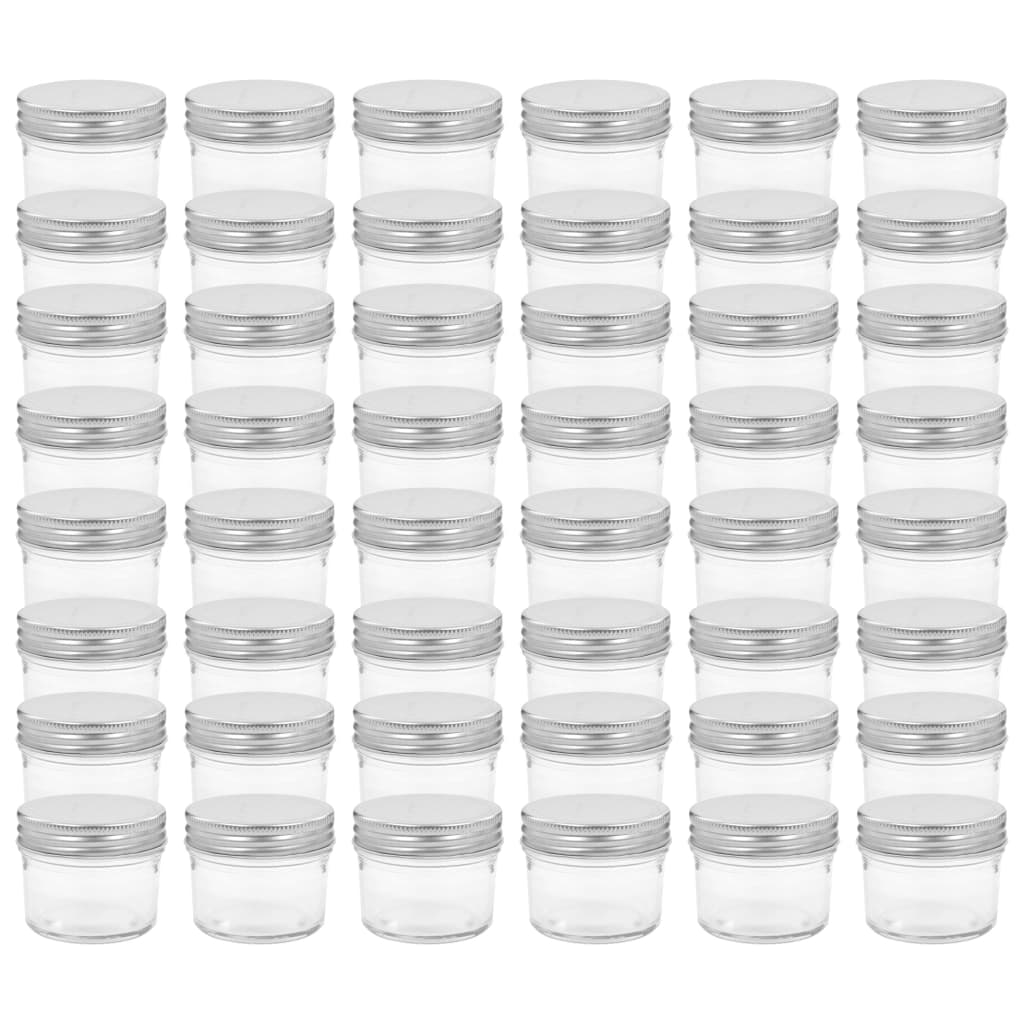Vaso per Marmellata in Vetro Coperchio Argento 48 pz 110 ml