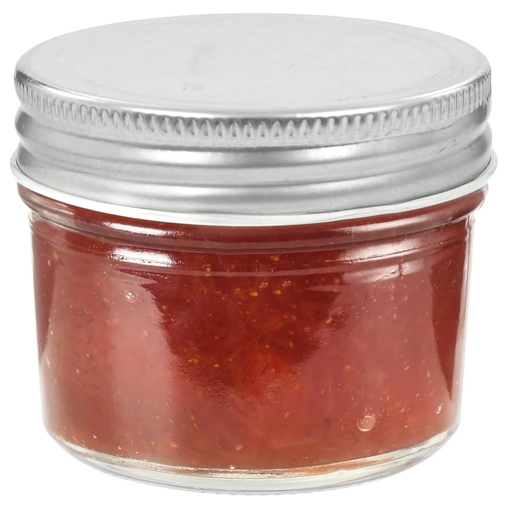 Vaso per Marmellata in Vetro Coperchio Argento 96 pz 110 ml