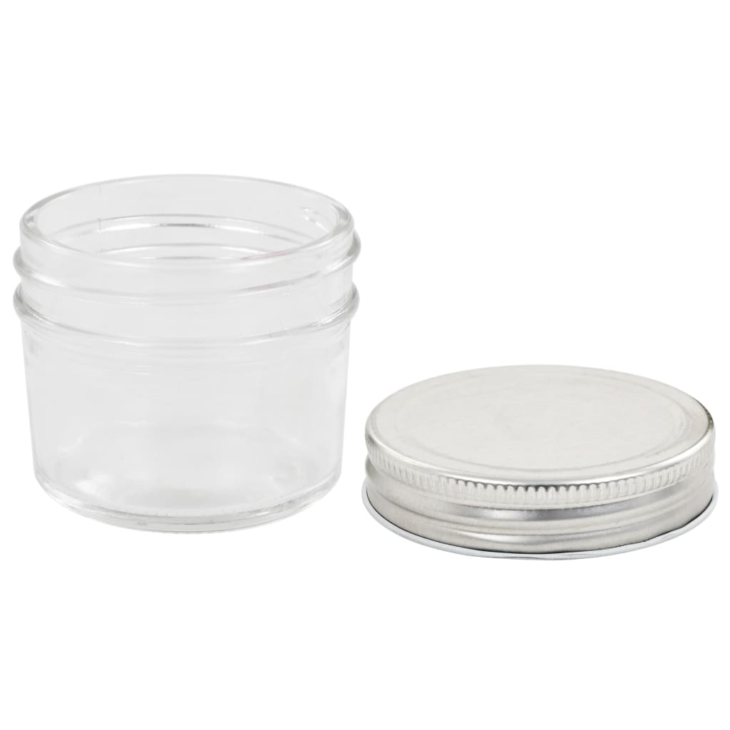 Vaso per Marmellata in Vetro Coperchio Argento 96 pz 110 ml