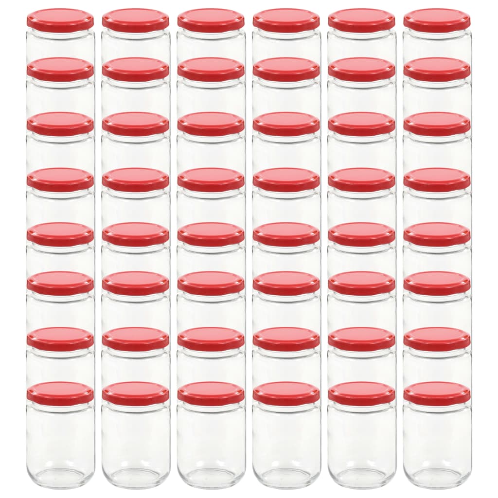Vasi per Marmellata in Vetro Coperchio Rosso 48 pz 230 ml