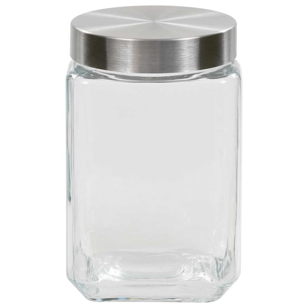 Barattoli in Vetro con Coperchio Argento 6 pz 800/1200/1700 ml