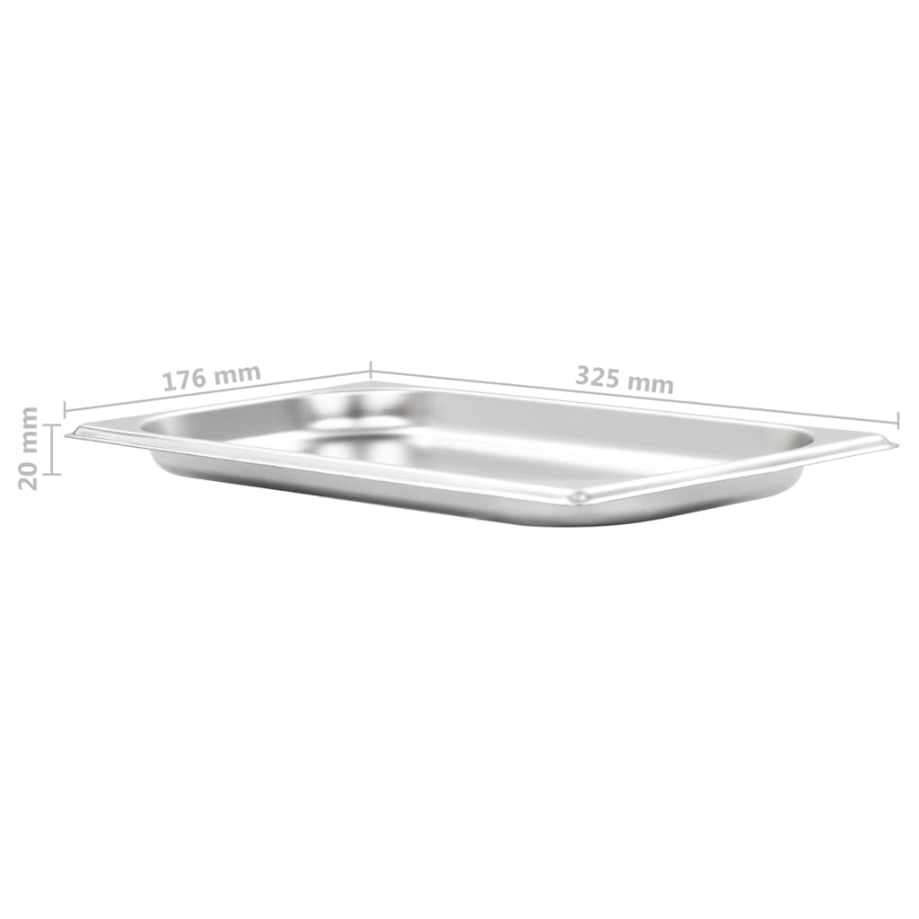 Contenitori Gastronorm 12 pz GN 1/3 20 mm in Acciaio Inox