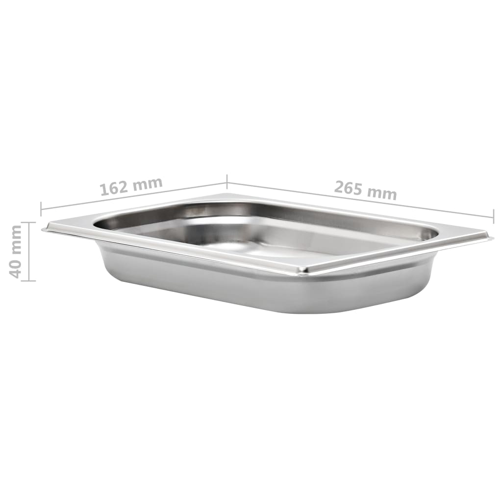 Contenitori Gastronorm 12 pz GN 1/4 40 mm in Acciaio Inox