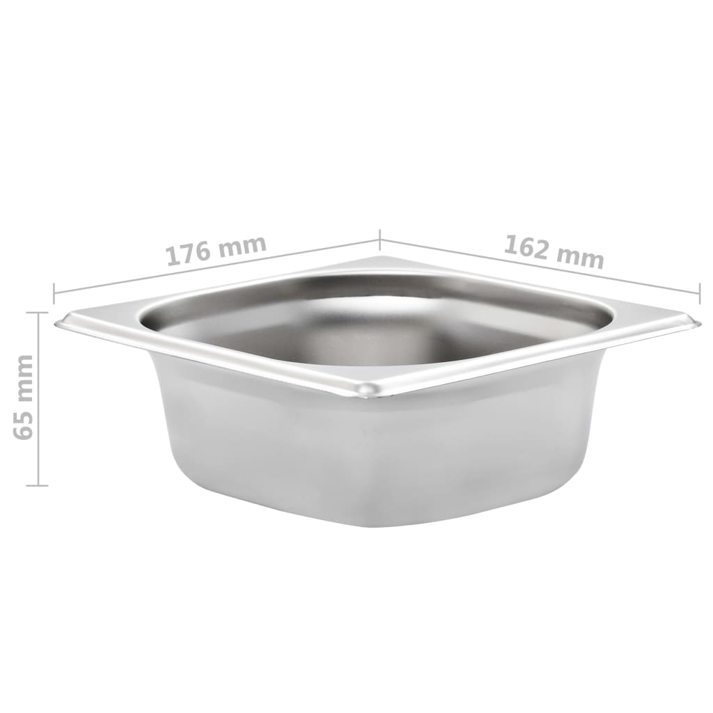 Contenitori Gastronorm 12 pz GN 1/6 65 mm in Acciaio Inox