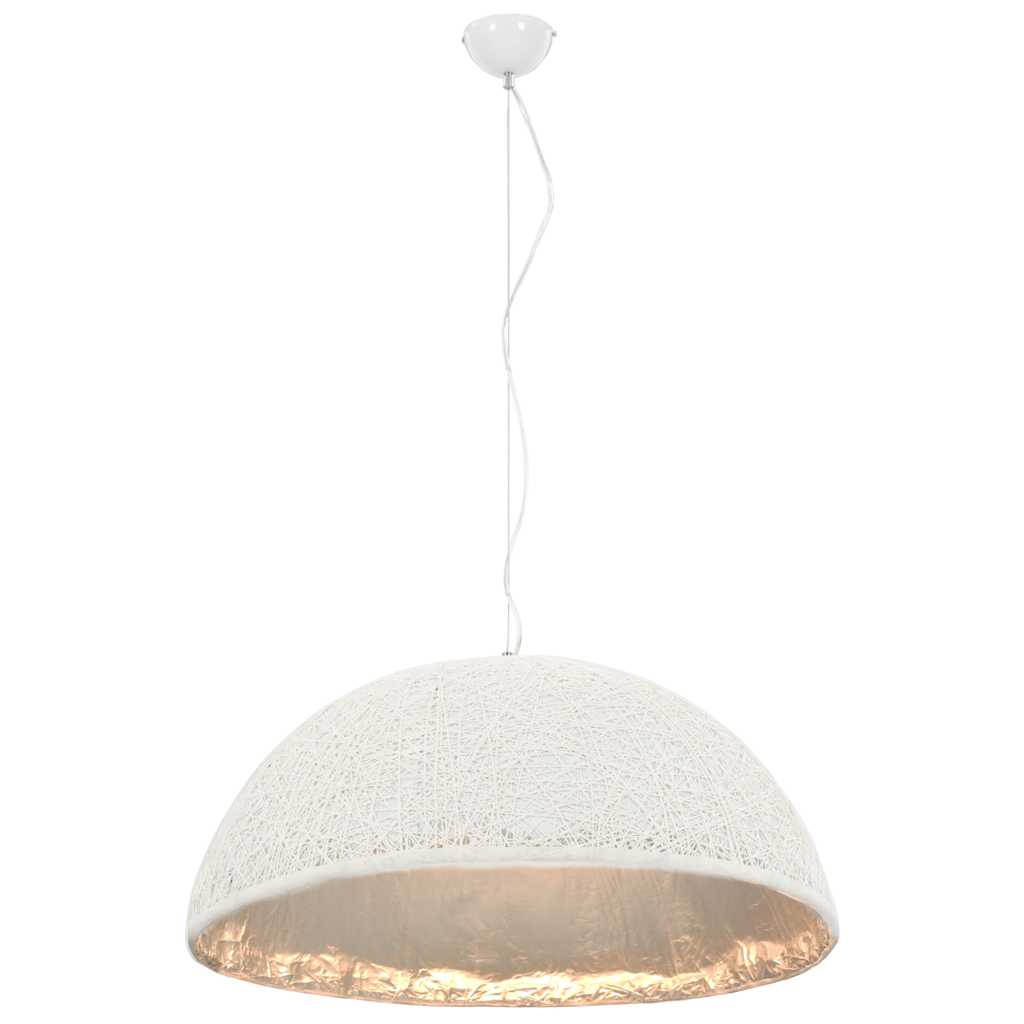 Lampadario da Soffitto Bianco e Argento Ø70 cm E27