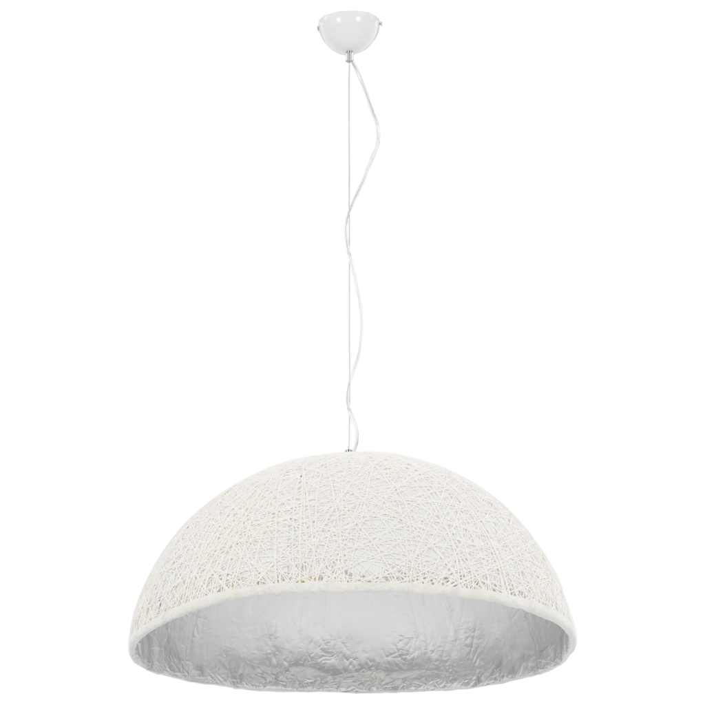 Lampadario da Soffitto Bianco e Argento Ø70 cm E27