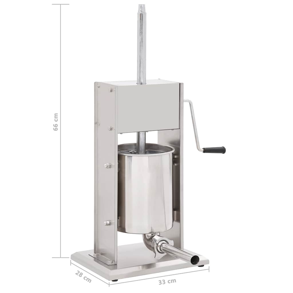 Insaccatrice Manuale Argento 10 L in Acciaio Inossidabile