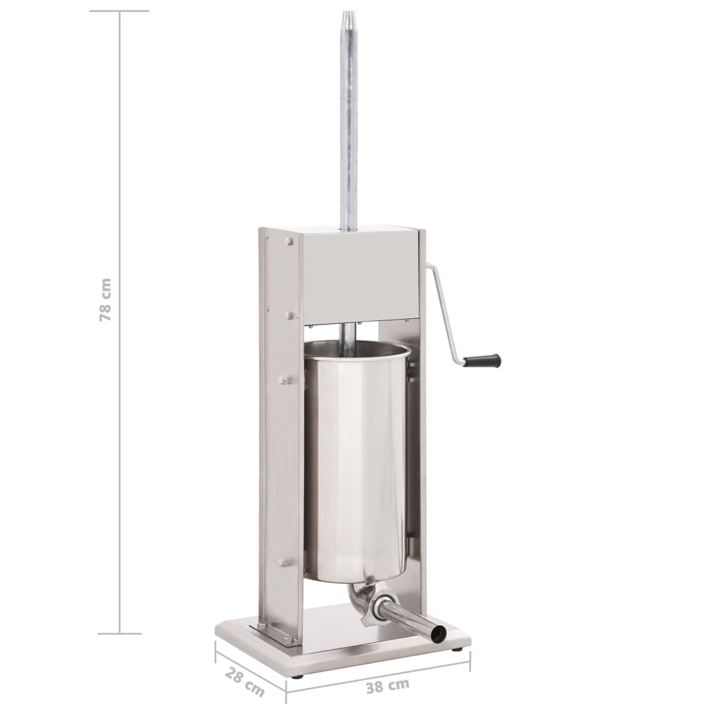 Insaccatrice Manuale Argento 15 L in Acciaio Inossidabile