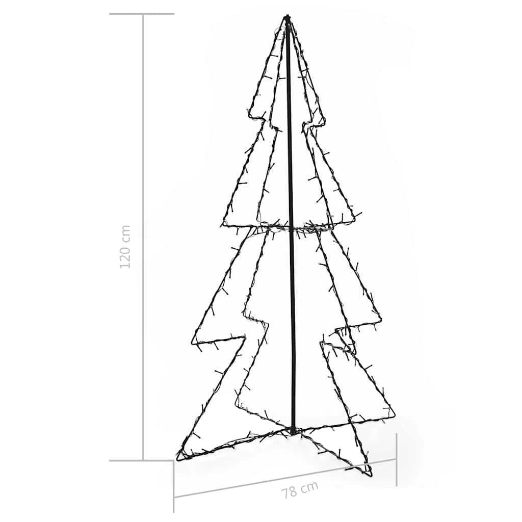 Albero di Natale a Cono 160 LED per Interni Esterni 78x120 cm