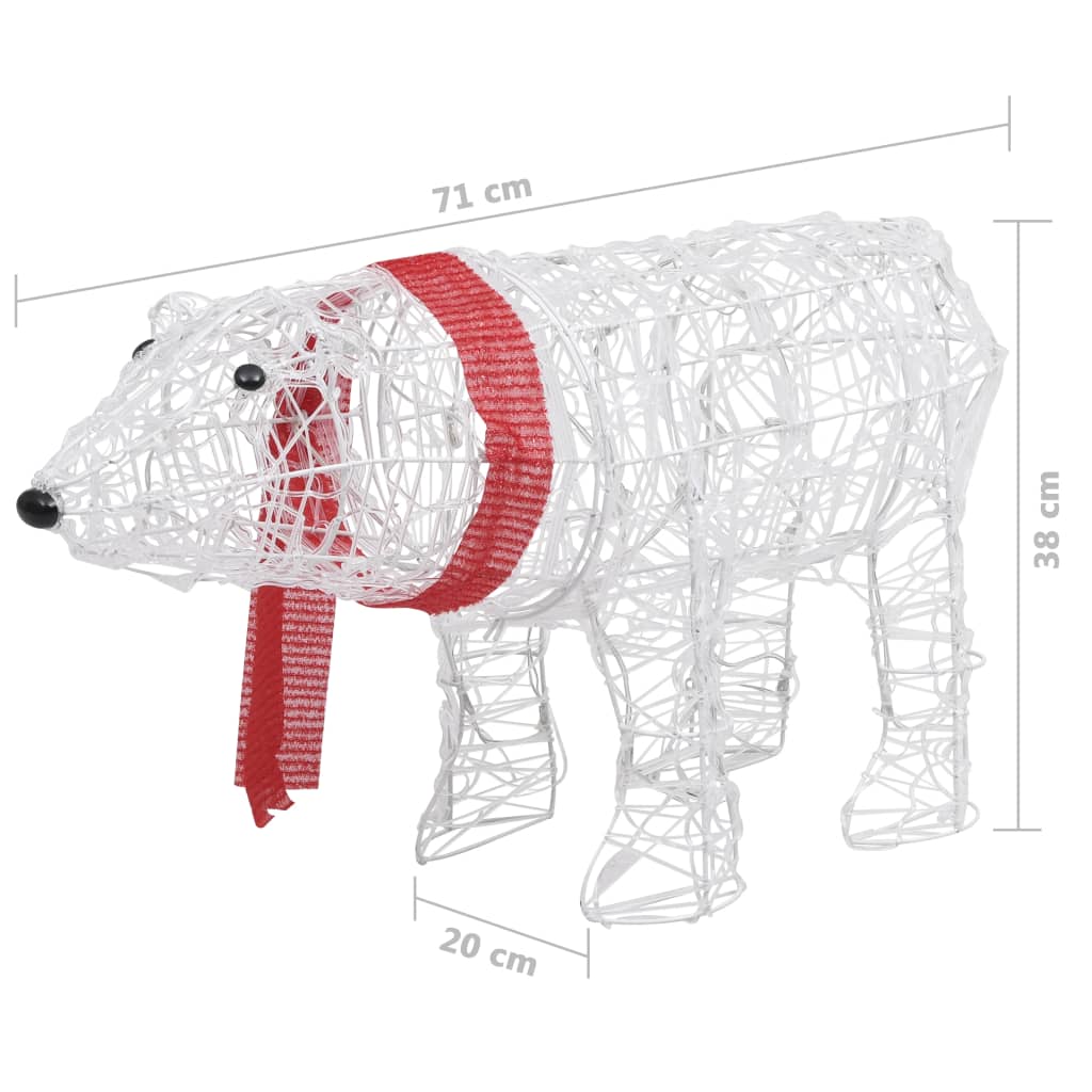 Decorazione Luminosa di Natale Orso 45 LED 71x20x38cm Acrilico