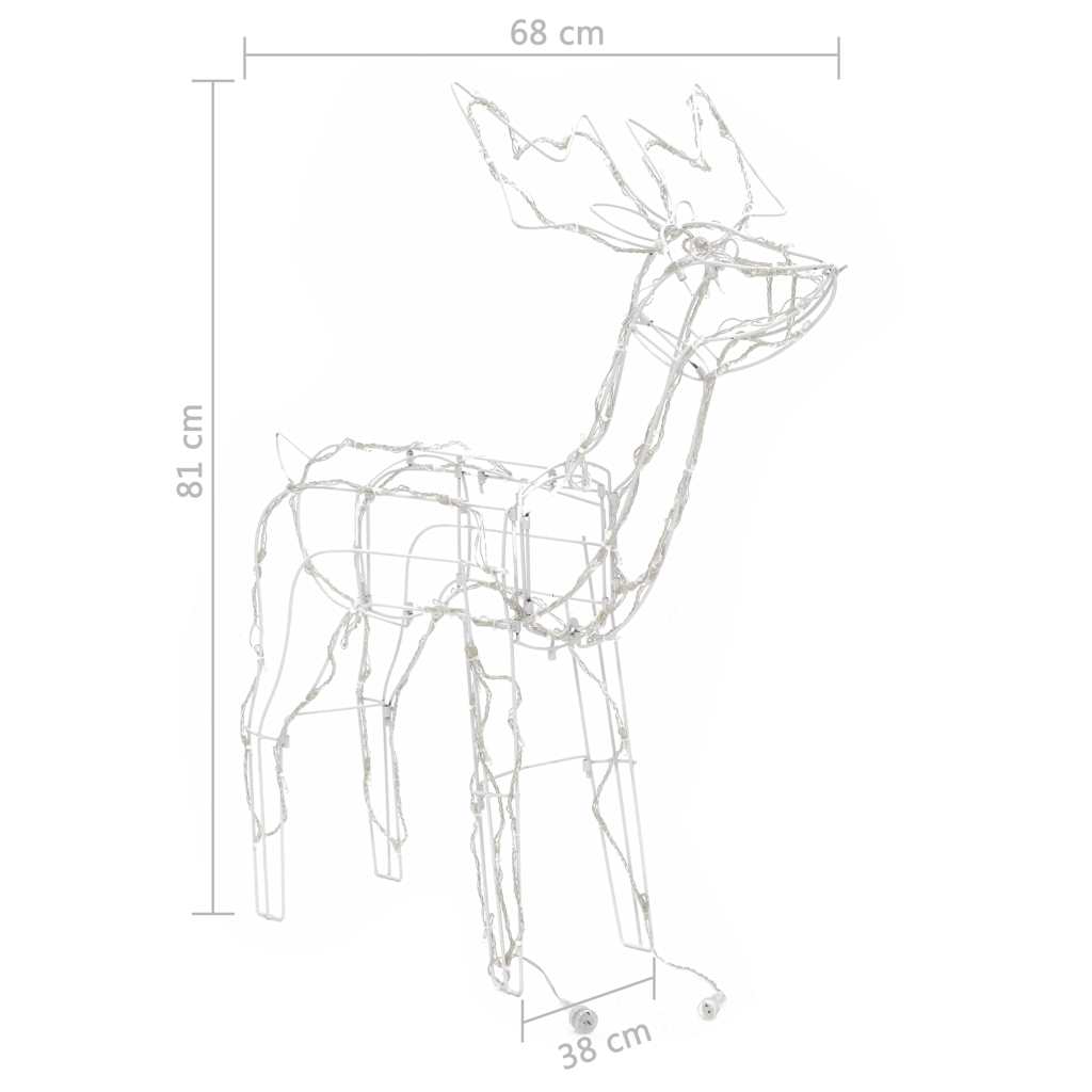 Decorazioni di Natale a Forma di Renne 3 pz 229 LED