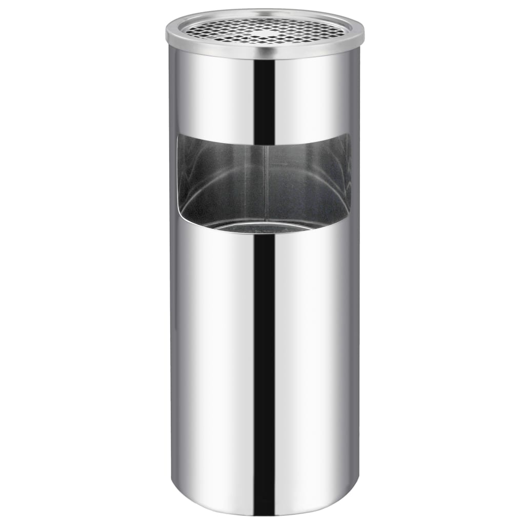 Pattumiera con Posacenere 30 litri in acciaio inox