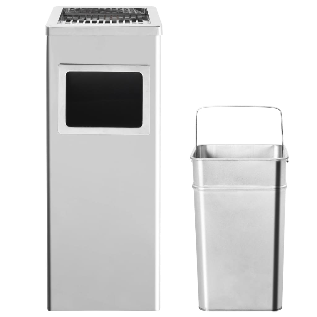 Pattumiera con Posacenere da 36 litri in acciaio inox