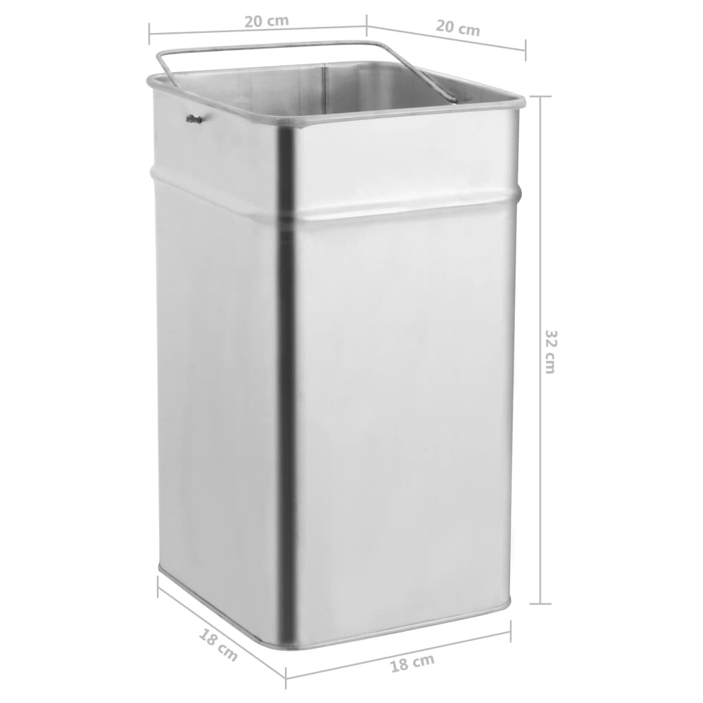 Pattumiera con Posacenere da 36 litri in acciaio inox