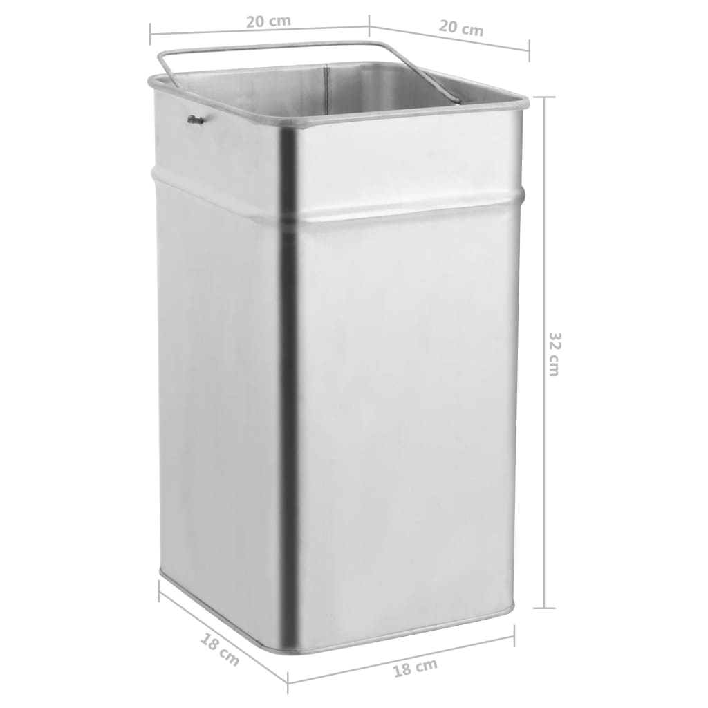 Pattumiera con Posacenere 36 L in acciaio nero