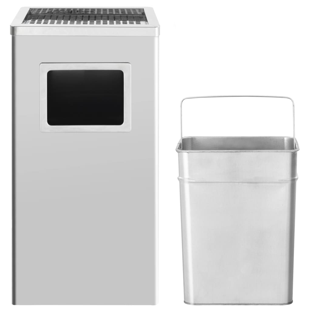 Pattumiera con Posacenere 45 L in acciaio inox