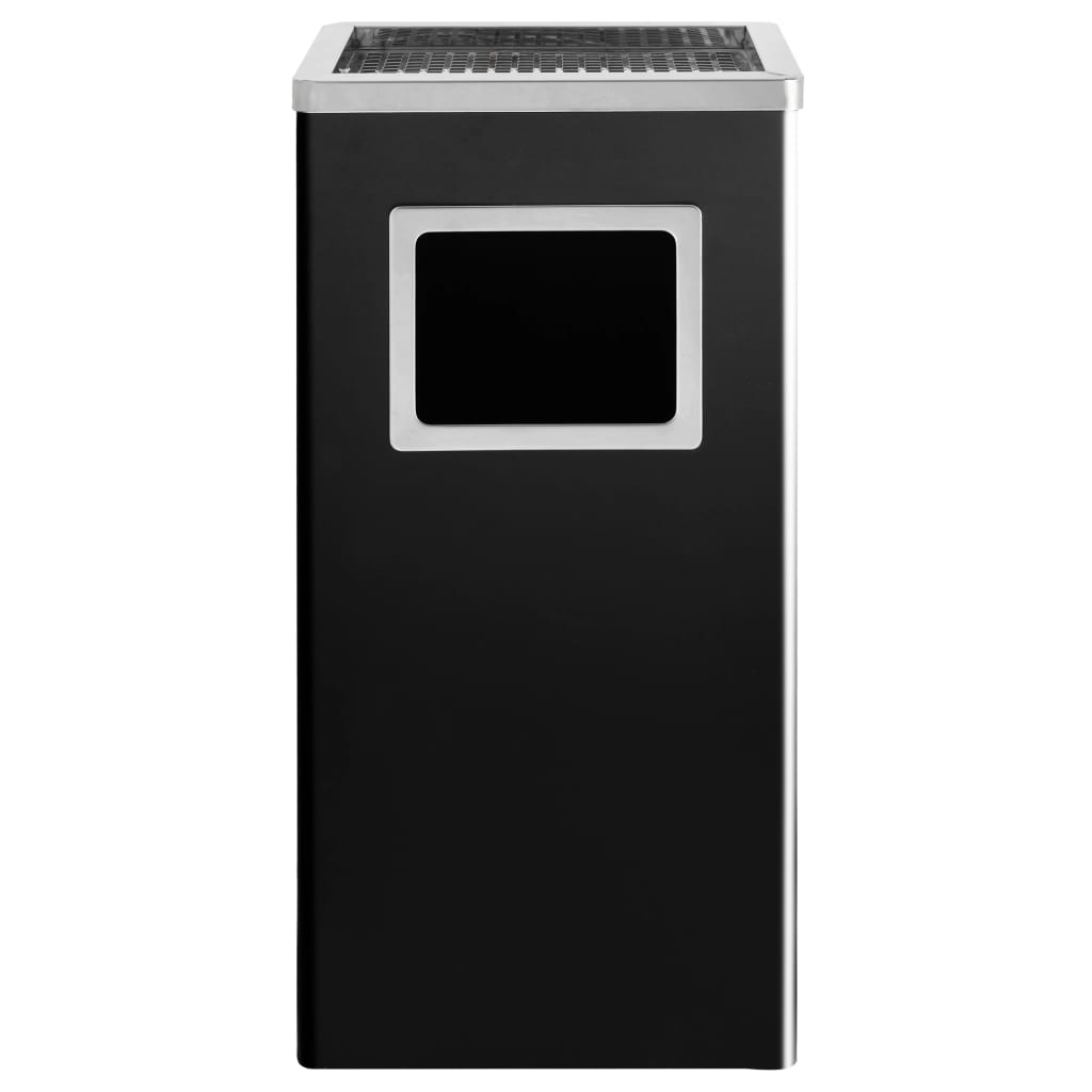 Pattumiera con Posacenere 45 L in acciaio nero