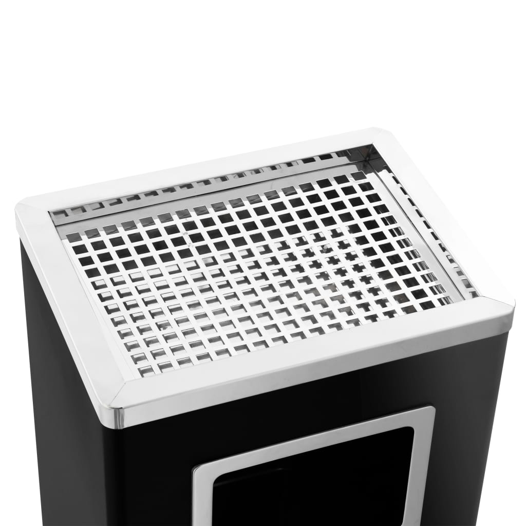 Pattumiera con Posacenere 45 L in acciaio nero