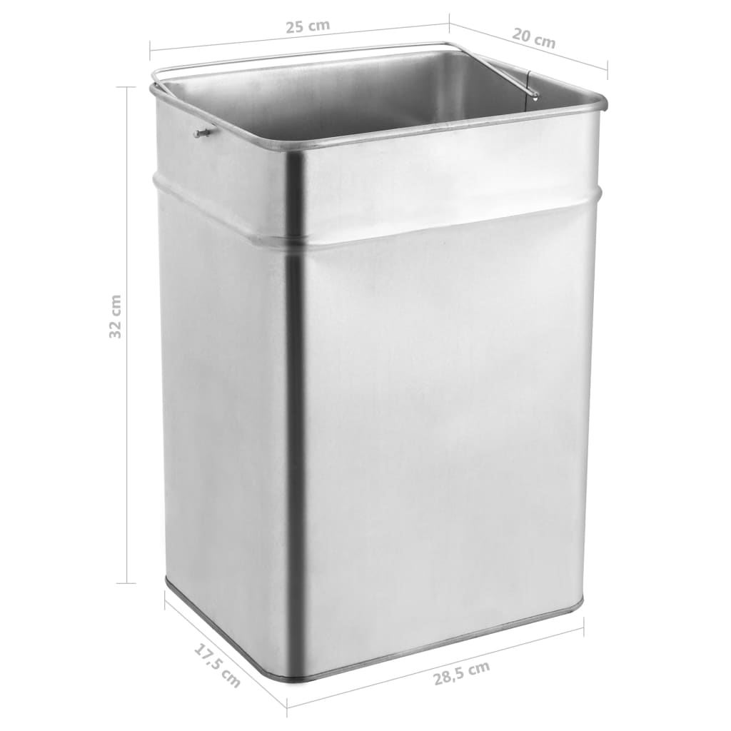 Pattumiera con Posacenere 45 L in acciaio nero