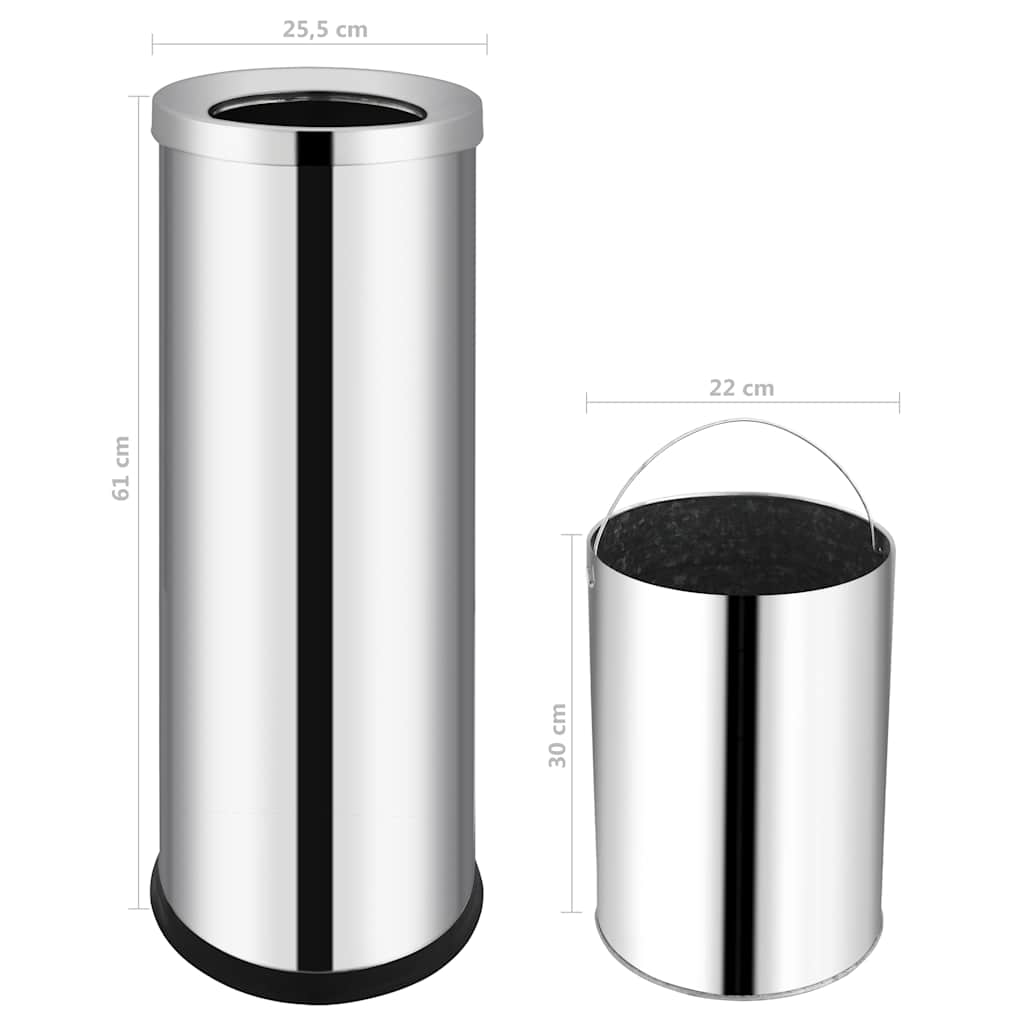 Pattumiera da Albergo 32 L in Acciaio Inox
