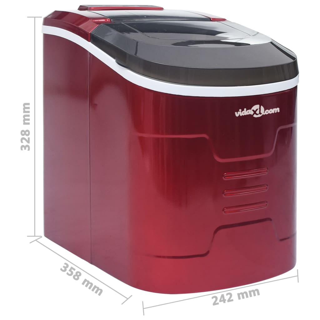 Macchina per il Ghiaccio Rossa 2,4 L 15 kg / 24 h